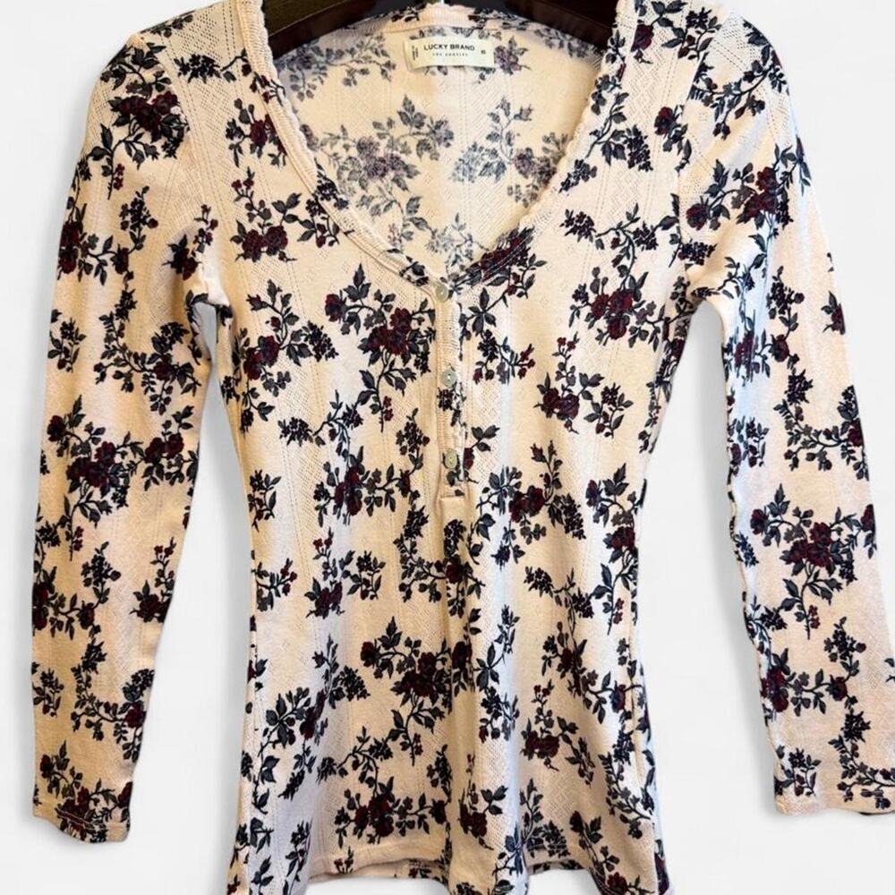 Vintage lucky brand floral henley